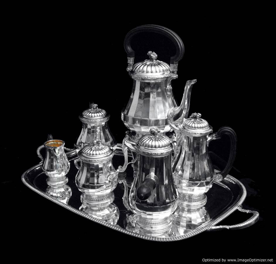 French Silver Hot Chocolate Pot or Coffee Pot, Puiforcat